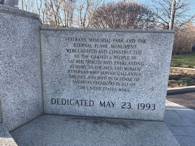 Veterans Memorial Park Marker. Click for full size. Veterans Memorial Park Marker image. Click for full size.