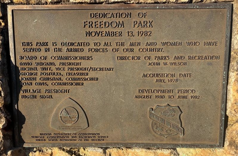 Freedom Park Marker. Click for full size. Freedom Park Marker image. Click for full size.