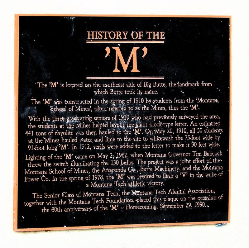 History of the �M� Marker image. Click for full size.