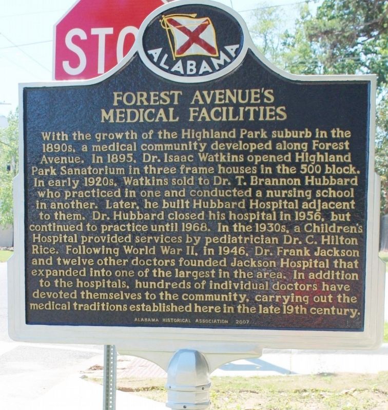 Forest Avenue's Medical Facilities Marker image. Click for full size.