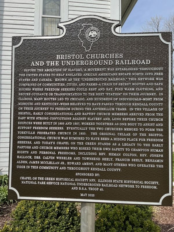 Bristol Churches and the Underground Railroad Marker image. Click for full size.