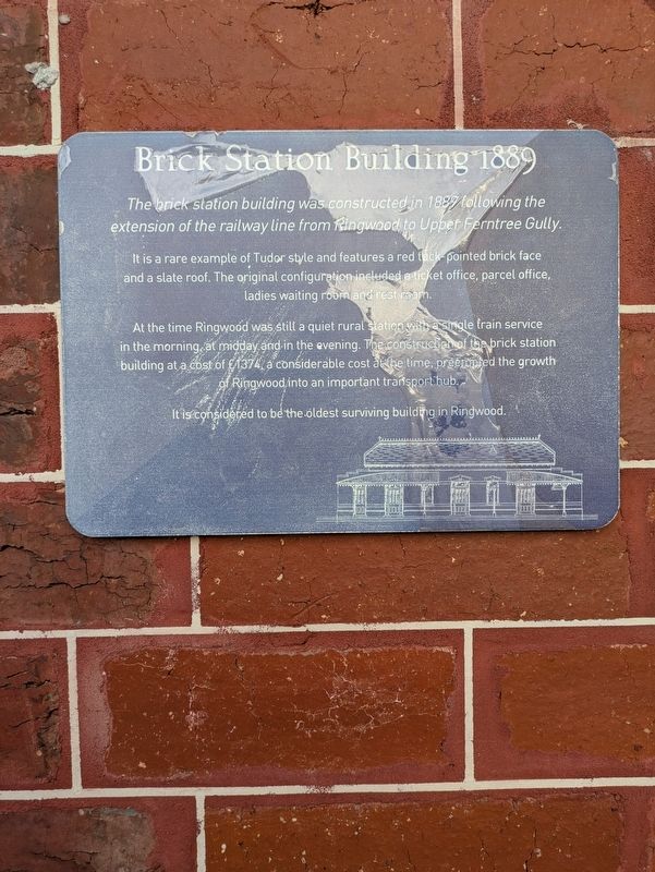 Brick Station Building 1889 Marker image. Click for full size.