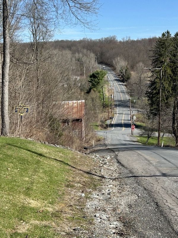 Charles W. Sanders Marker - Looking at Old Peruville Road. Click for full size. Charles W. Sanders Marker - Looking at Old Peruville Road image. Click for full size.