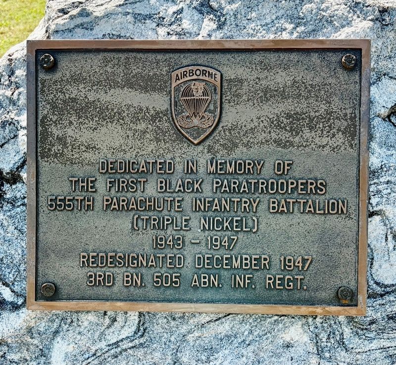 First Black Paratroopers Marker. Click for full size. First Black Paratroopers Marker image. Click for full size.