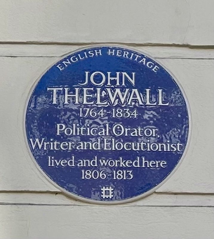 John Thelwall Marker. Click for full size. John Thelwall Marker image. Click for full size.