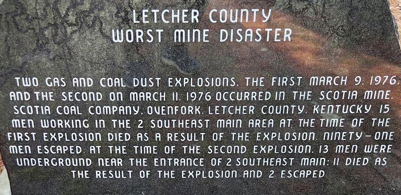 Worst Mine Disaster Marker. Click for full size. Worst Mine Disaster Marker image. Click for full size.