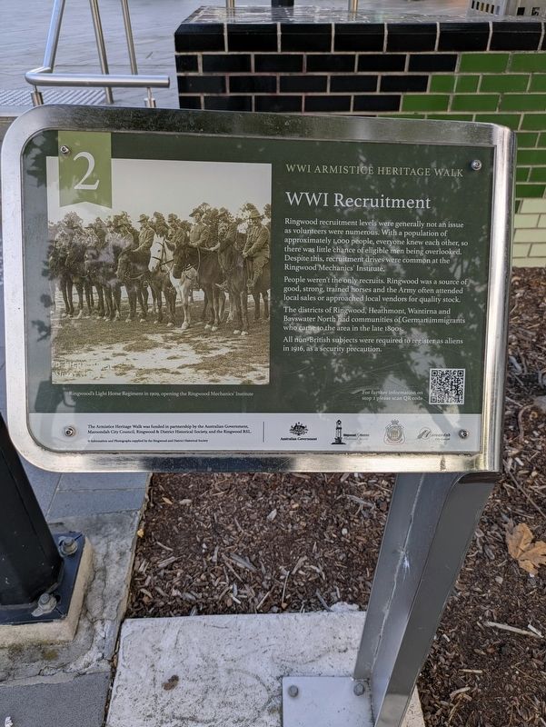 WWI Recruitment Marker. Click for full size. WWI Recruitment Marker image. Click for full size.