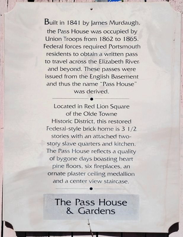 The Pass House & Gardens Marker image. Click for full size.