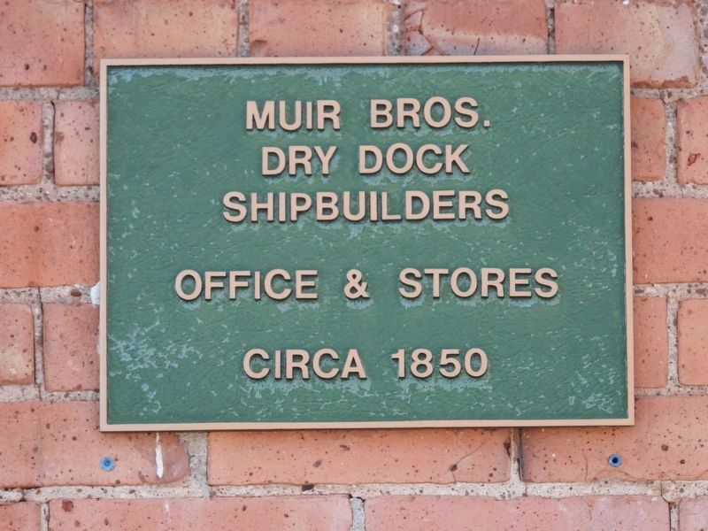 Muir Bros. Dry Dock Shipbuilders Marker. Click for full size. Muir Bros. Dry Dock Shipbuilders Marker image. Click for full size.