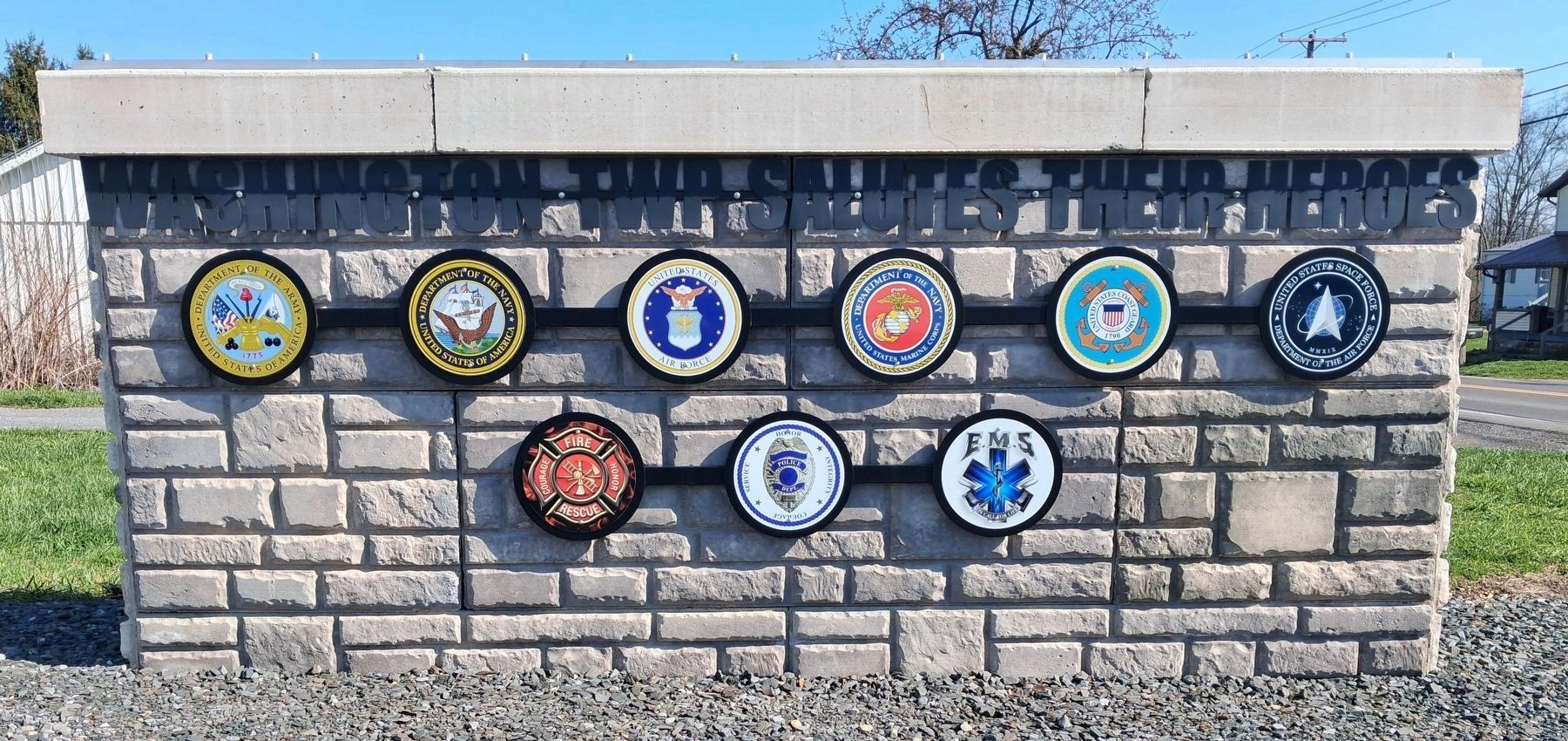 Washington Township Salutes Their Heroes Memorial. Click for full size. Washington Township Salutes Their Heroes Memorial image. Click for full size.