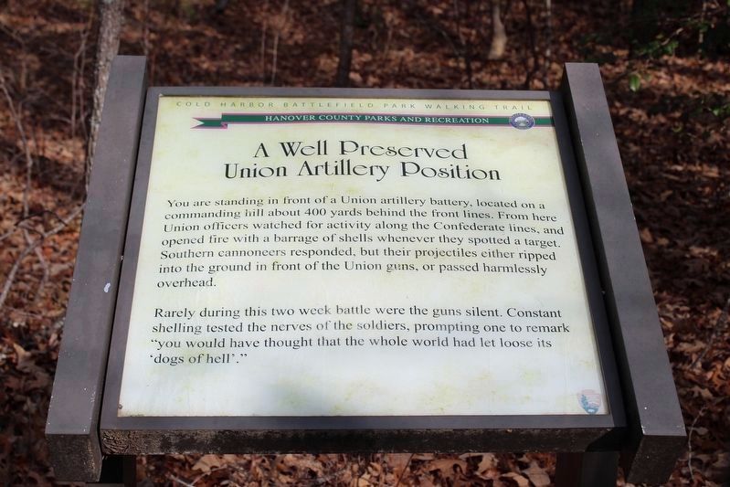 A Well Preserved Union Artillery Position Marker. Click for full size. A Well Preserved Union Artillery Position Marker image. Click for full size.