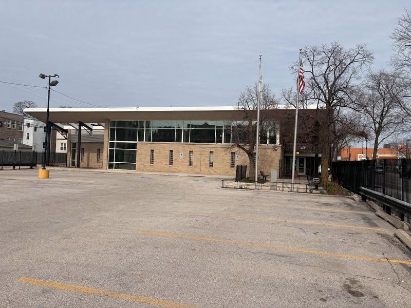 Rear view of the Veterans Memorial at the Copernicus Center image. Click for full size.
