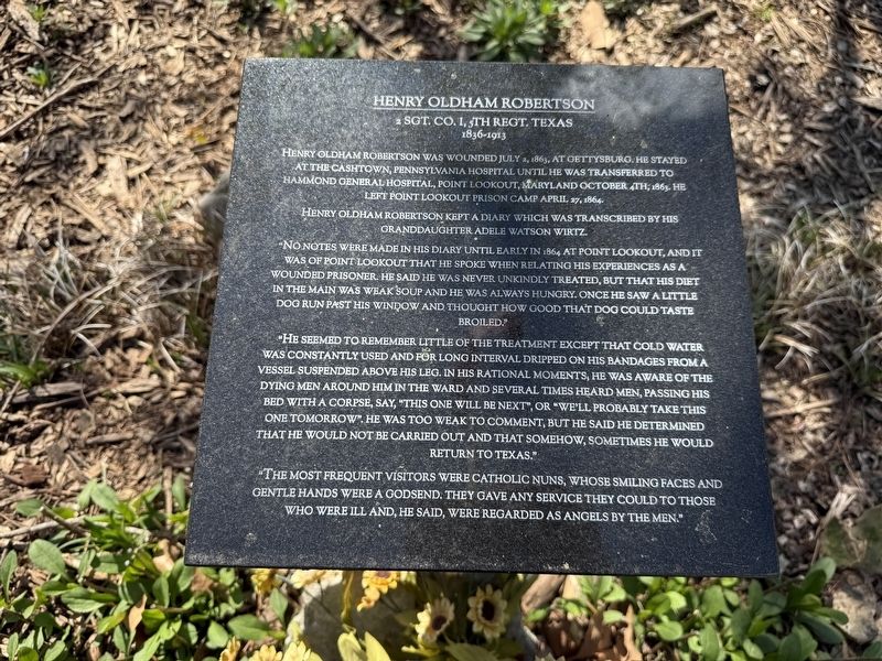 Henry Oldham Robertson Marker image. Click for full size.