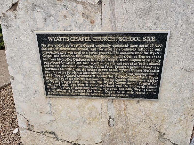 Wyatt's Chapel Church/School Site Marker image. Click for full size.
