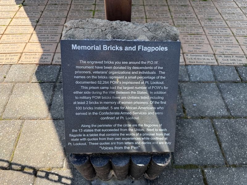 Memorial Bricks and Flagpoles Marker. Click for full size. Memorial Bricks and Flagpoles Marker image. Click for full size.