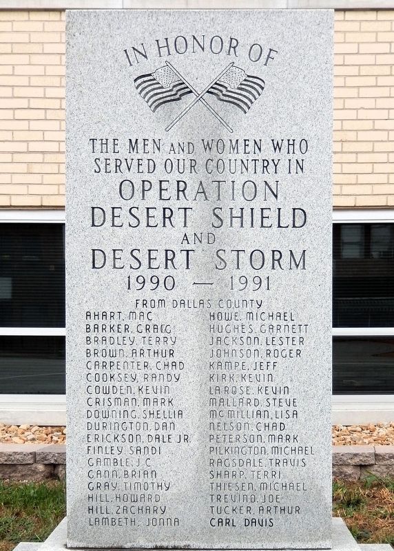 Operation Desert Shield and Desert Storm Marker. Click for full size. Operation Desert Shield and Desert Storm Marker image. Click for full size.