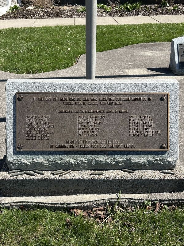 Groton Veterans Memorial Marker. Click for full size. Groton Veterans Memorial Marker image. Click for full size.
