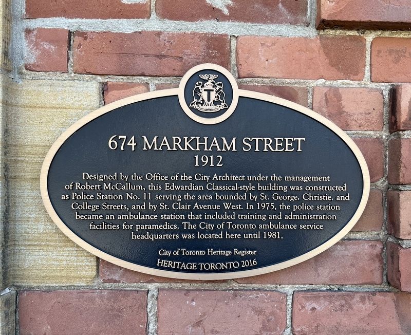 674 Markham Street Marker. Click for full size. 674 Markham Street Marker image. Click for full size.