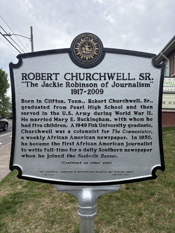 Robert Churchwell, Sr. Marker. Click for full size. Robert Churchwell, Sr. Marker image. Click for full size.