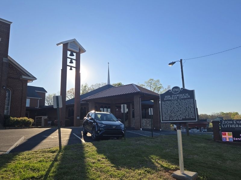 Zion Evangelical Lutheran Church and Marker. Click for full size. Zion Evangelical Lutheran Church and Marker image. Click for full size.