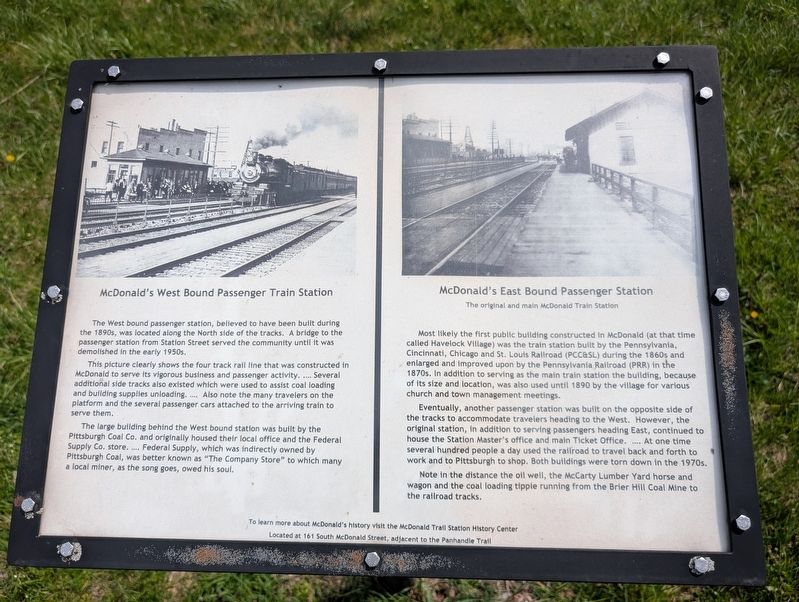 McDonald's West Bound Passenger Train Station / McDonald's East Bound Passenger Train Station Marker image. Click for full size.