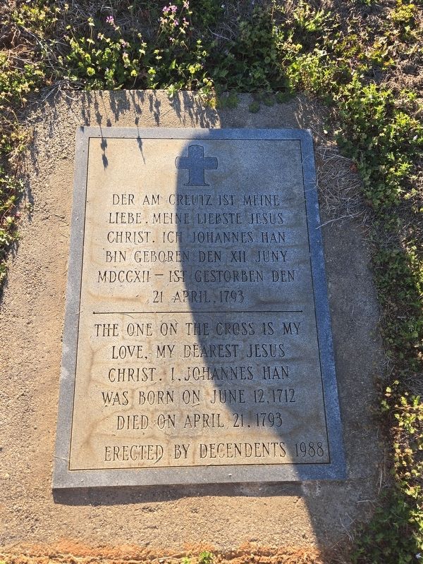 Johannes Hahn replicate marker, 1st grave site at Zion ELCA cemetery. Click for full size. Johannes Hahn replicate marker, 1st grave site at Zion ELCA cemetery image. Click for full size.