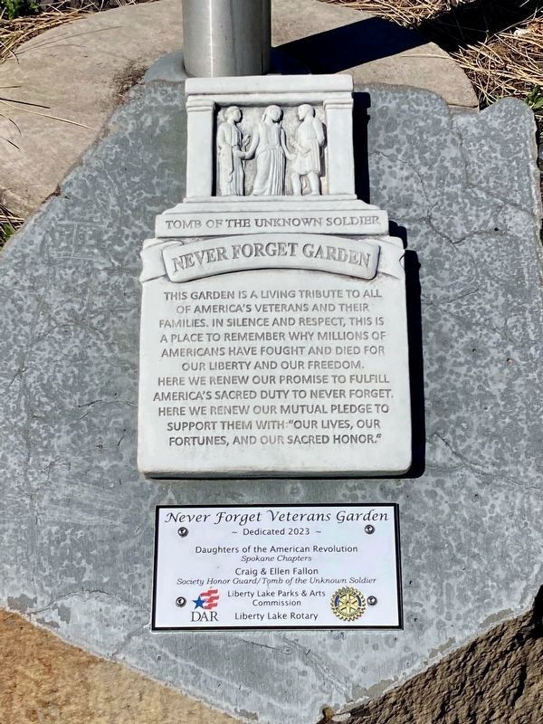 Never Forget Garden Marker image. Click for full size.