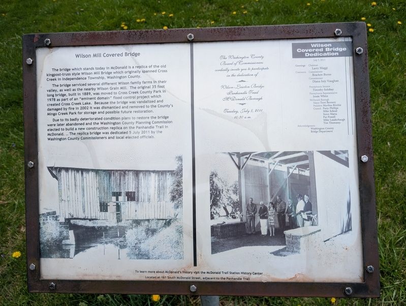 Wilson Mill Covered Bridge Marker image. Click for full size.