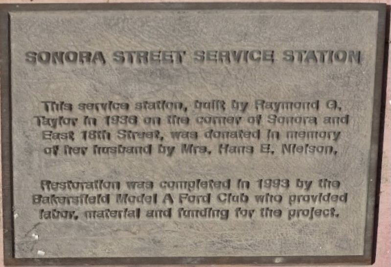 Sonora Street Service Station Marker. Click for full size. Sonora Street Service Station Marker image. Click for full size.