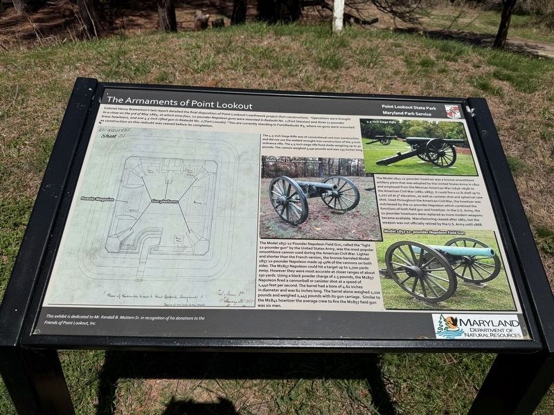 The Armaments of Point Lookout Marker. Click for full size. The Armaments of Point Lookout Marker image. Click for full size.