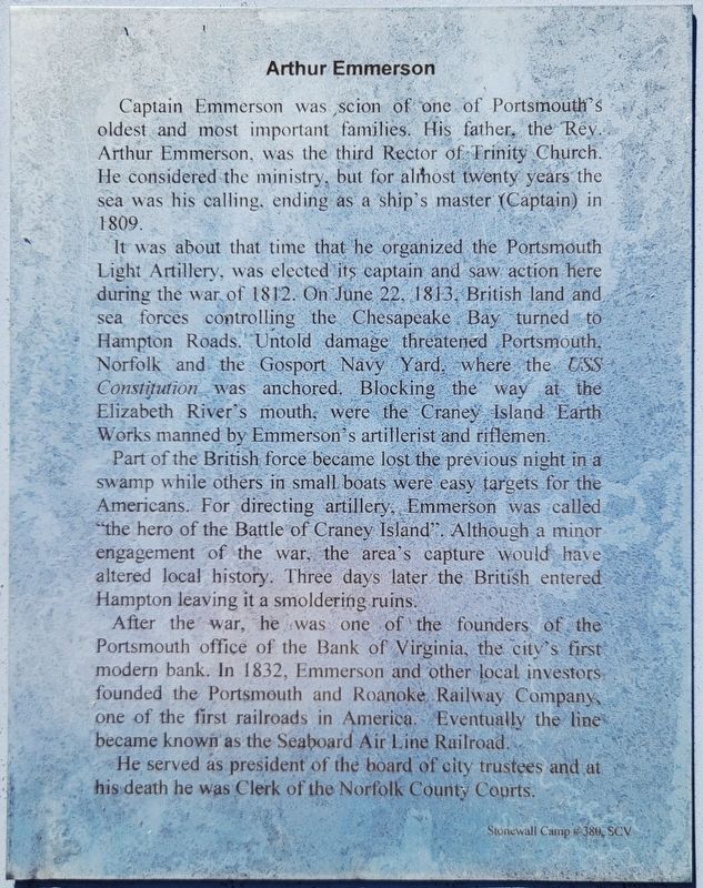 Arthur Emmerson Marker. Click for full size. Arthur Emmerson Marker image. Click for full size.