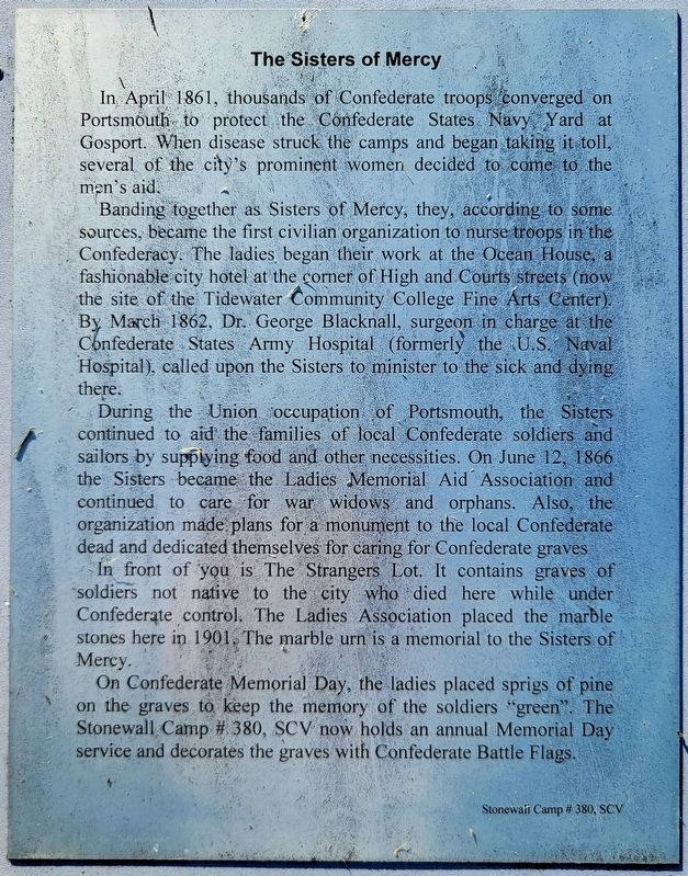 The Sisters of Mercy Marker. Click for full size. The Sisters of Mercy Marker image. Click for full size.