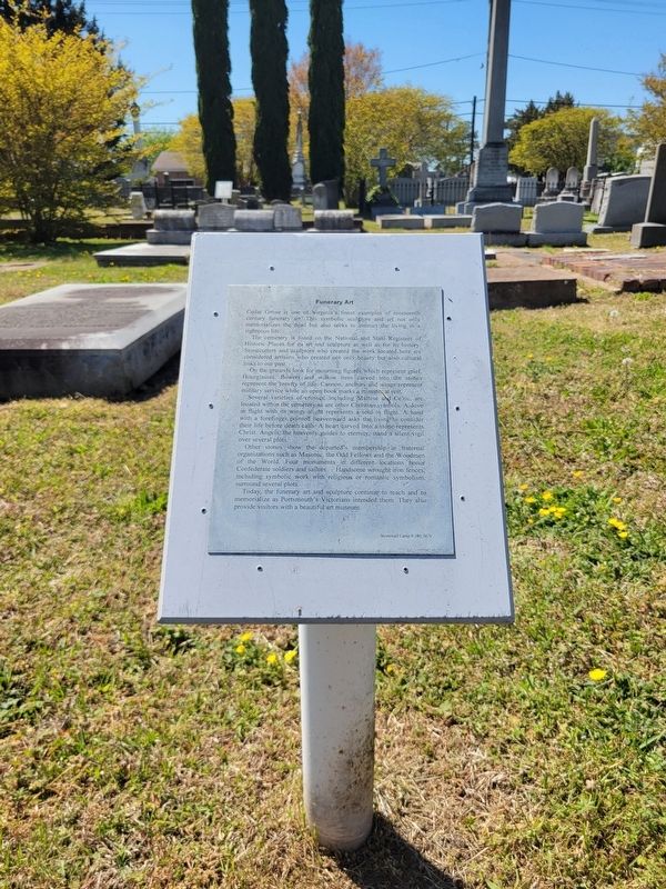 Funerary Art Marker. Click for full size. Funerary Art Marker image. Click for full size.