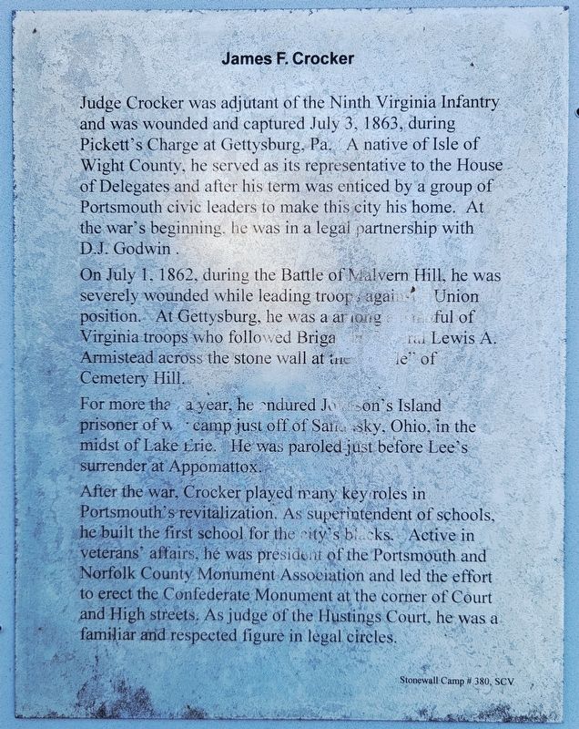 James F. Crocker Marker image. Click for full size.