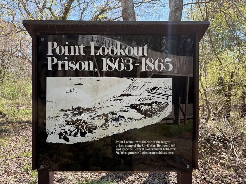 Point Lookout Prison, 1863-1865 Marker. Click for full size. Point Lookout Prison, 1863-1865 Marker image. Click for full size.