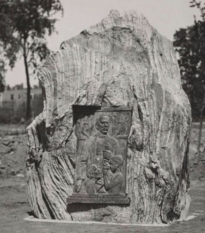 Original Granite Marker With Bronze Plaque of Jacob Riis. Click for full size. Original Granite Marker With Bronze Plaque of Jacob Riis image. Click for full size.