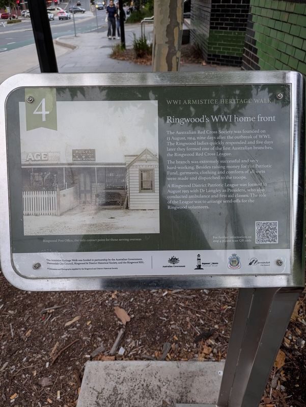 Ringwood's WWI home front Marker. Click for full size. Ringwood's WWI home front Marker image. Click for full size.