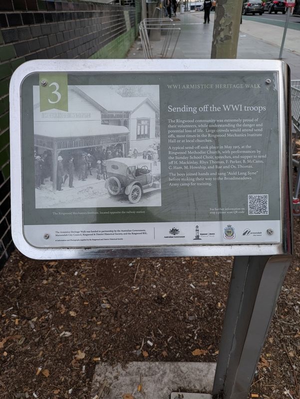 Sending off the WWI Troops Marker. Click for full size. Sending off the WWI Troops Marker image. Click for full size.