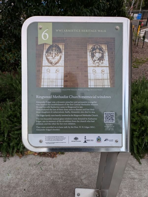 Ringwood Methodist Church Memorial Windows Marker image. Click for full size.