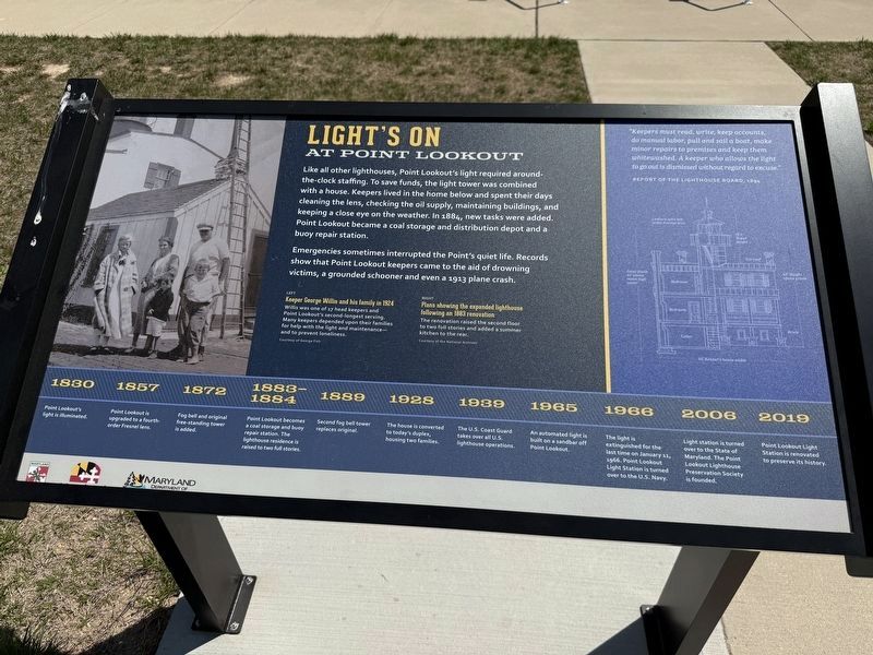 Light's On at Point Lookout Marker image. Click for full size.
