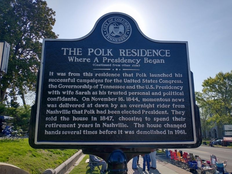 The Polk Residence Marker (Side 2). Click for full size. The Polk Residence Marker (Side 2) image. Click for full size.