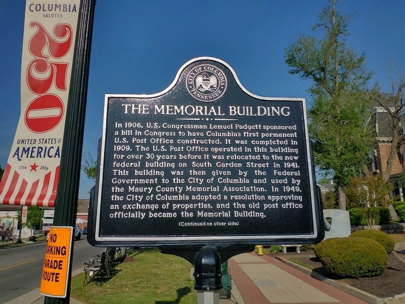 The Memorial Building Marker (Side 1). Click for full size. The Memorial Building Marker (Side 1) image. Click for full size.