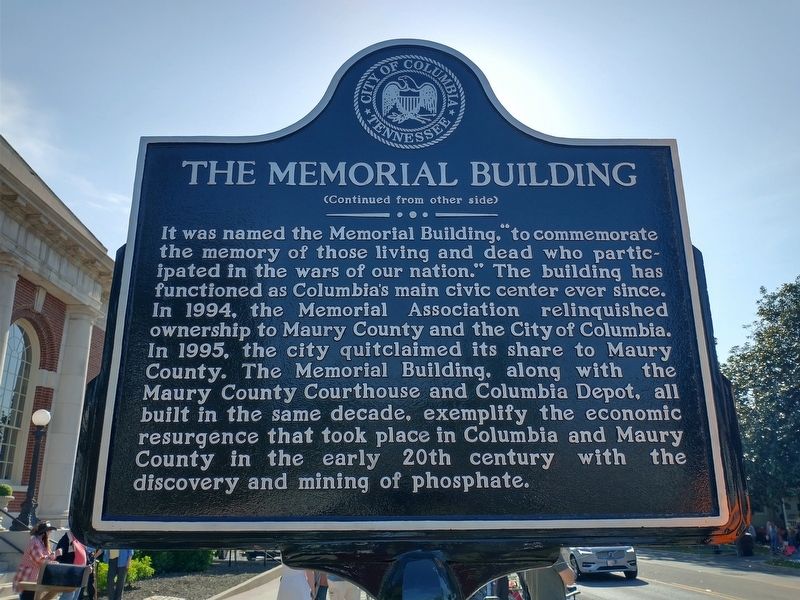 The Memorial Building Marker (Side 2). Click for full size. The Memorial Building Marker (Side 2) image. Click for full size.