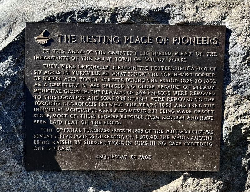 The Resting Place of Pioneers Marker image. Click for full size.