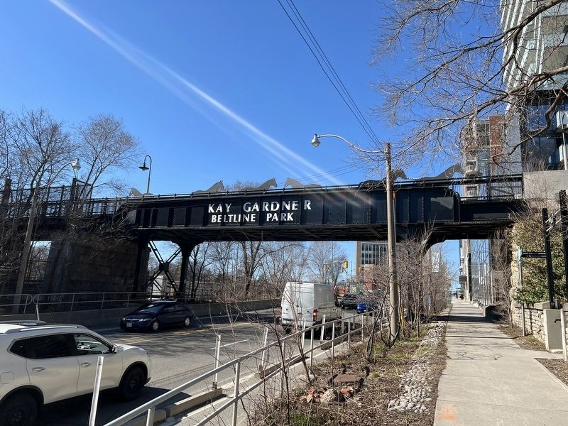Former Belt Line Bridge over Yonge Street in 2026 image. Click for full size.
