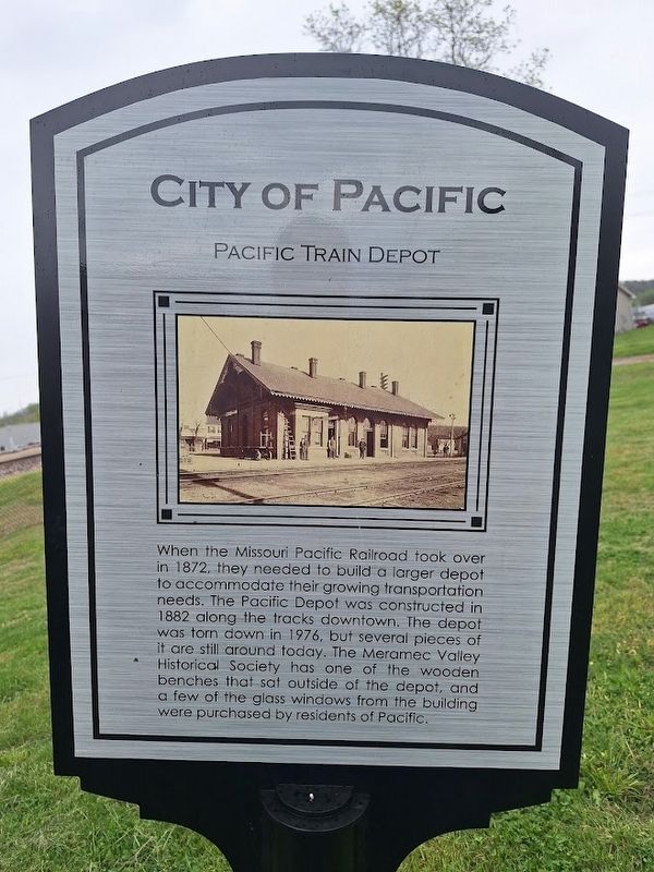Pacific Train Depot Marker. Click for full size. Pacific Train Depot Marker image. Click for full size.