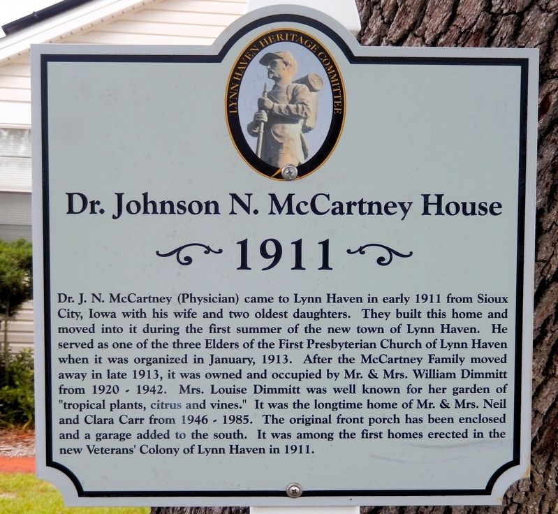 Dr. Johnson N. McCartney House Marker. Click for full size. Dr. Johnson N. McCartney House Marker image. Click for full size.
