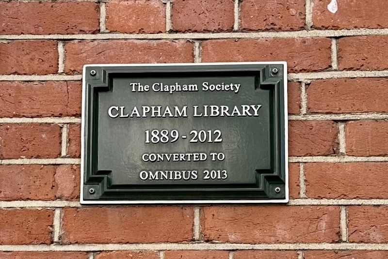 Clapham Library Marker. Click for full size. Clapham Library Marker image. Click for full size.