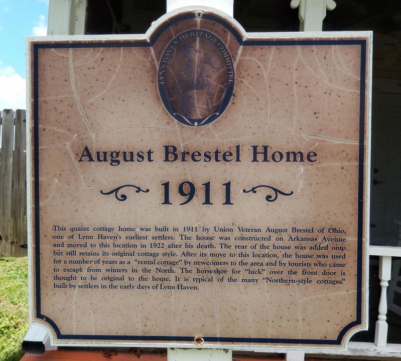 August Brestel Home Marker. Click for full size. August Brestel Home Marker image. Click for full size.