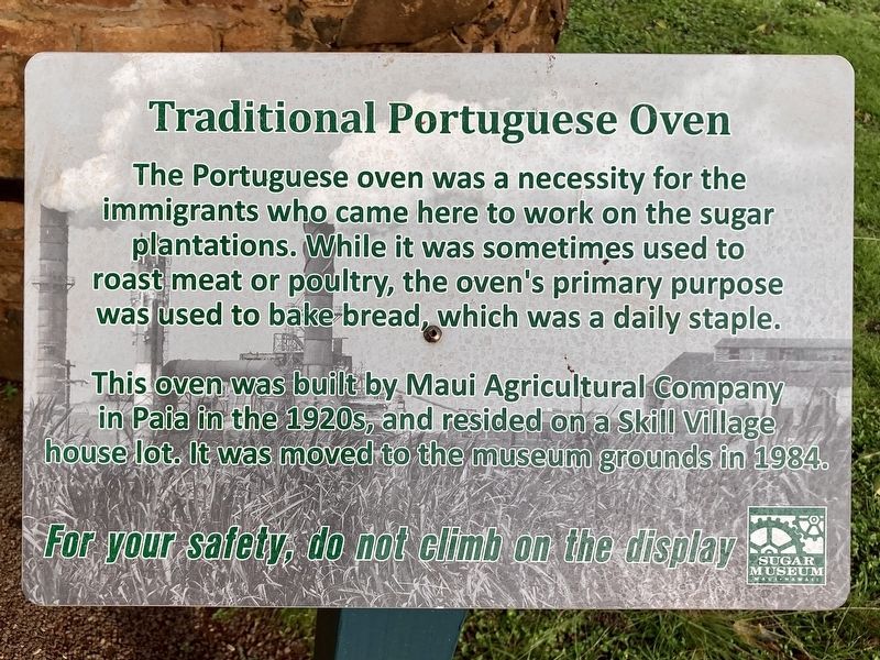 Traditional Portuguese Oven Marker. Click for full size. Traditional Portuguese Oven Marker image. Click for full size.